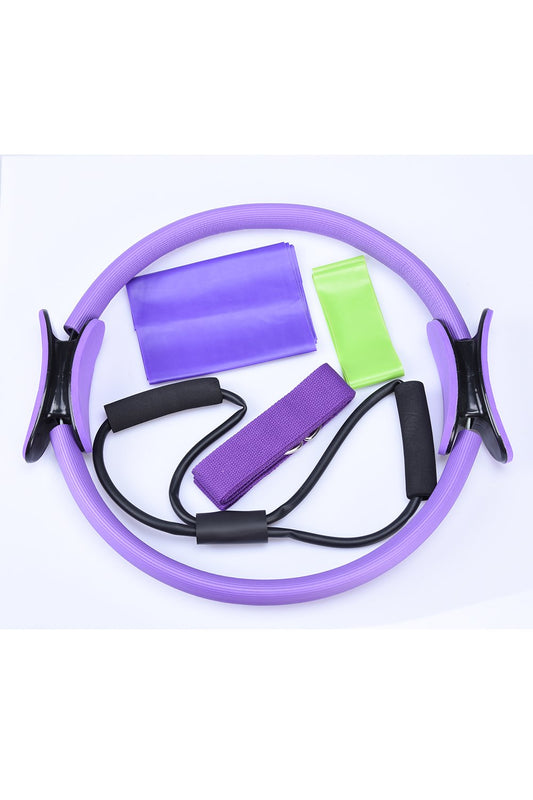 5-Piece Yoga Pilates Ring Set – Magic Wrap for Body Slimming